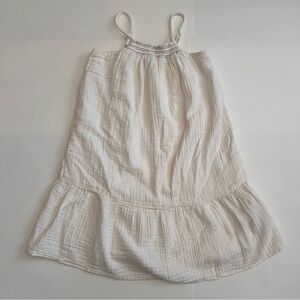 Girls off white cotton gauze dress